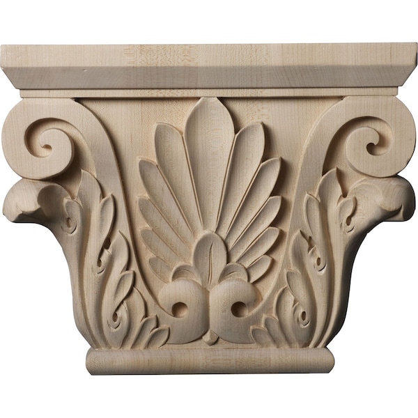 Ekena Millwork 11"W x 6 3/4"BW x 3 7/8"D x 8 7/8"H Large Chesterfield Capital, Maple CAP11X03X08CHMA - main